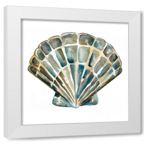 Aquarelle Shells IV White Modern Wood Framed Art Print by Zarris, Chariklia