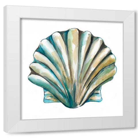 Aquarelle Shells VI White Modern Wood Framed Art Print by Zarris, Chariklia