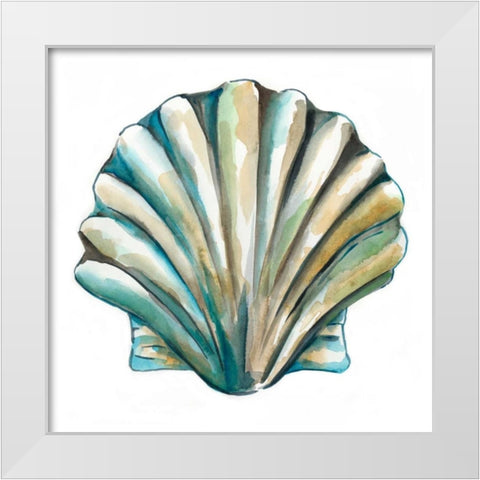 Aquarelle Shells VI White Modern Wood Framed Art Print by Zarris, Chariklia