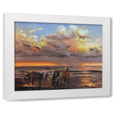 Threes a Crowd White Modern Wood Framed Art Print by Larivey, Chuck