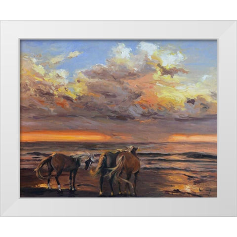 Threes a Crowd White Modern Wood Framed Art Print by Larivey, Chuck