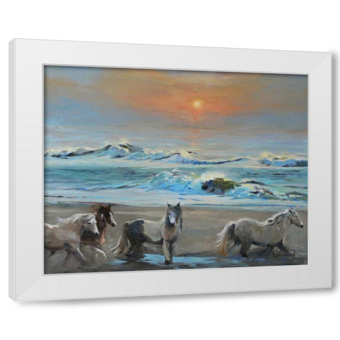 Dawn Passage White Modern Wood Framed Art Print by Larivey, Chuck