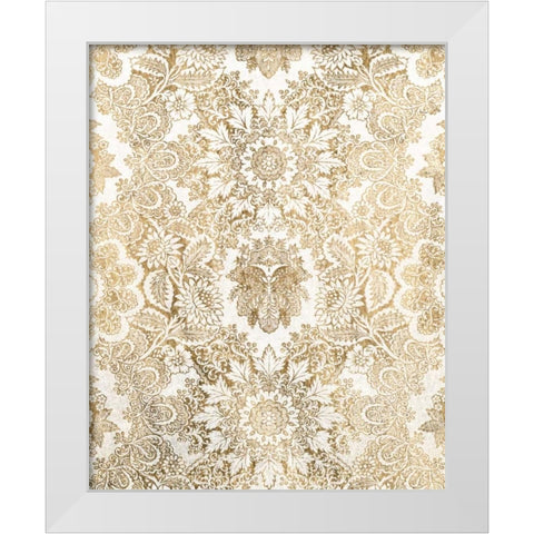 Baroque Tapestry in Gold I White Modern Wood Framed Art Print by Vision Studio