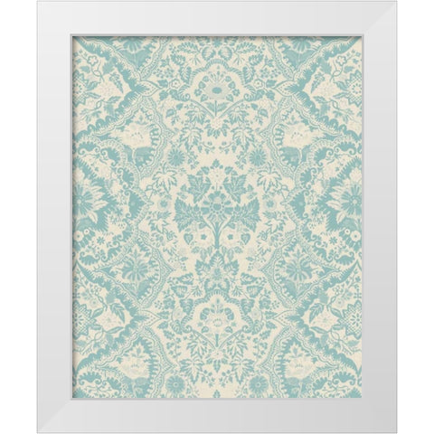 Baroque Tapestry in Spa I White Modern Wood Framed Art Print by Vision Studio