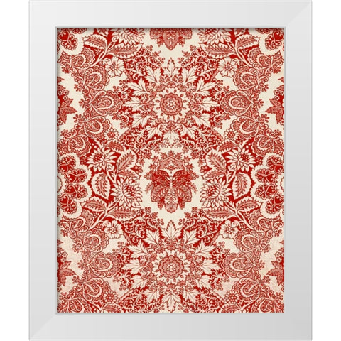 Baroque Tapestry in Red I White Modern Wood Framed Art Print by Vision Studio