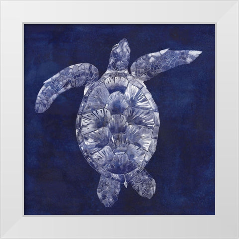 Custom Sea Turtle Shadow II (ASH) White Modern Wood Framed Art Print by Popp, Grace