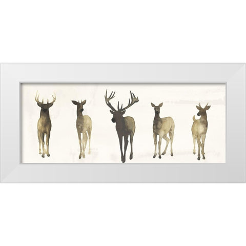 Deer Herd II White Modern Wood Framed Art Print by Popp, Grace