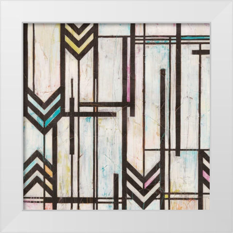 Deco Abstraction I White Modern Wood Framed Art Print by Vess, June Erica