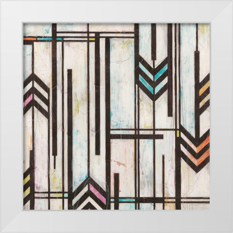 Deco Abstraction II White Modern Wood Framed Art Print by Vess, June Erica