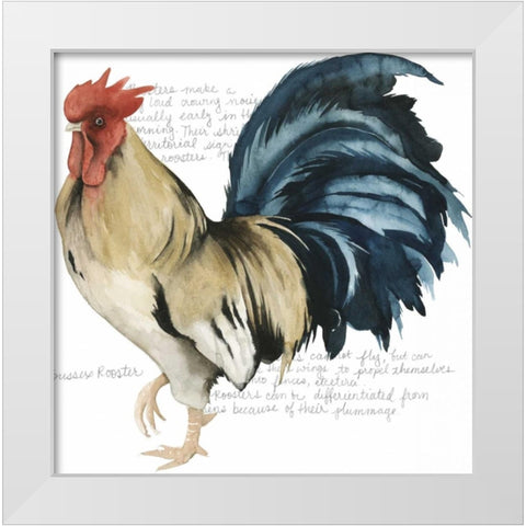 Roosters Crow II White Modern Wood Framed Art Print by Popp, Grace