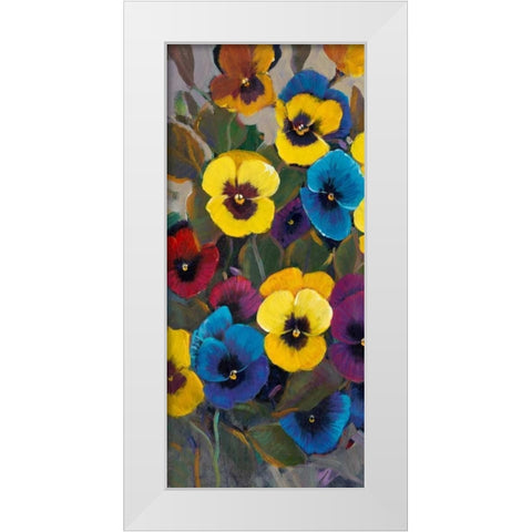 Pansy Panel I White Modern Wood Framed Art Print by OToole, Tim