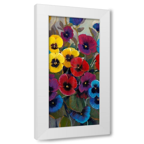 Pansy Panel II White Modern Wood Framed Art Print by OToole, Tim