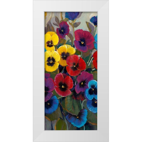 Pansy Panel II White Modern Wood Framed Art Print by OToole, Tim