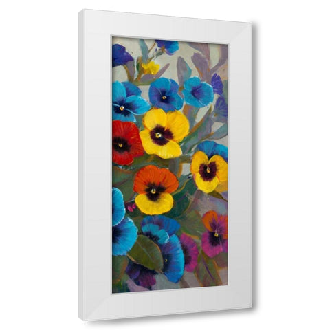 Pansy Panel III White Modern Wood Framed Art Print by OToole, Tim