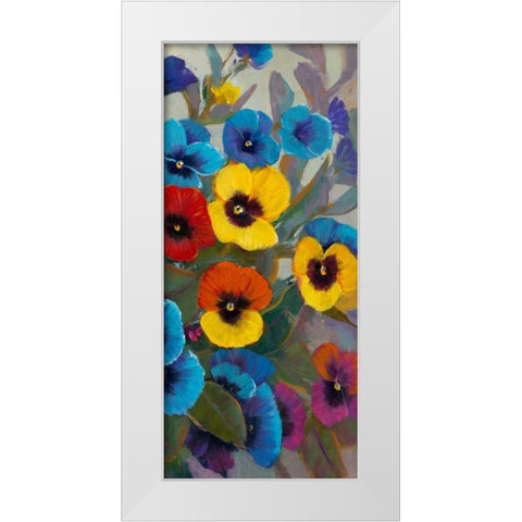 Pansy Panel III White Modern Wood Framed Art Print by OToole, Tim