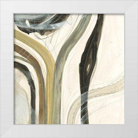 Neutral Lines I White Modern Wood Framed Art Print by Vess, June Erica