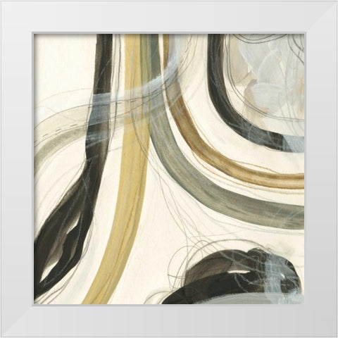 Neutral Lines II White Modern Wood Framed Art Print by Vess, June Erica