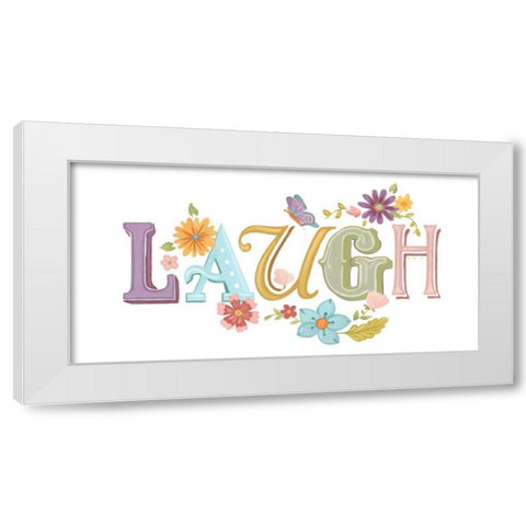 Beautiful Words III White Modern Wood Framed Art Print by Vess, June Erica