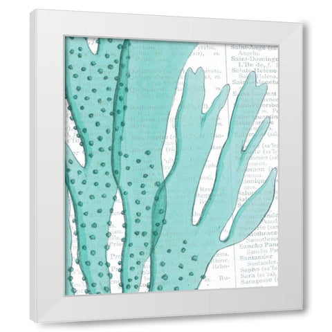 Aqua Marine V White Modern Wood Framed Art Print by Hambly, Anna
