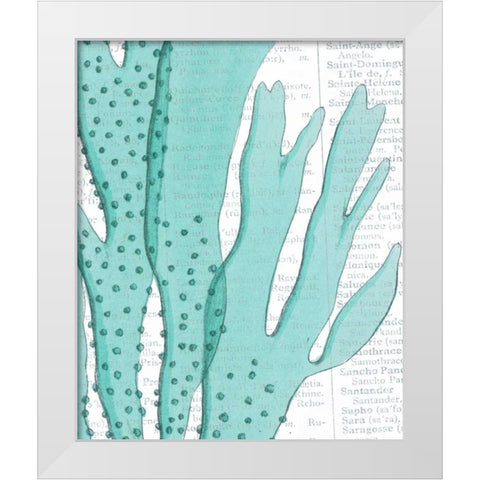 Aqua Marine V White Modern Wood Framed Art Print by Hambly, Anna