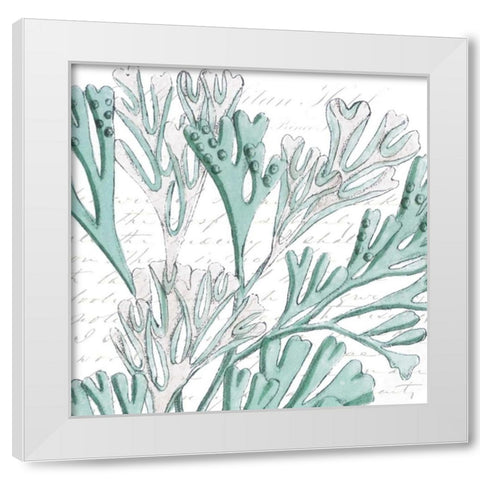Aqua Marine VII White Modern Wood Framed Art Print by Hambly, Anna