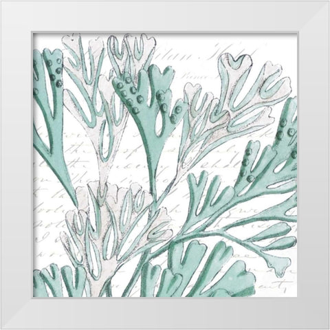 Aqua Marine VII White Modern Wood Framed Art Print by Hambly, Anna