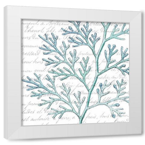 Aqua Marine IX White Modern Wood Framed Art Print by Hambly, Anna