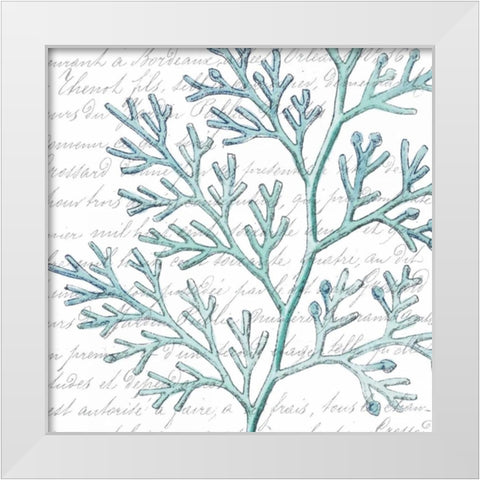 Aqua Marine IX White Modern Wood Framed Art Print by Hambly, Anna