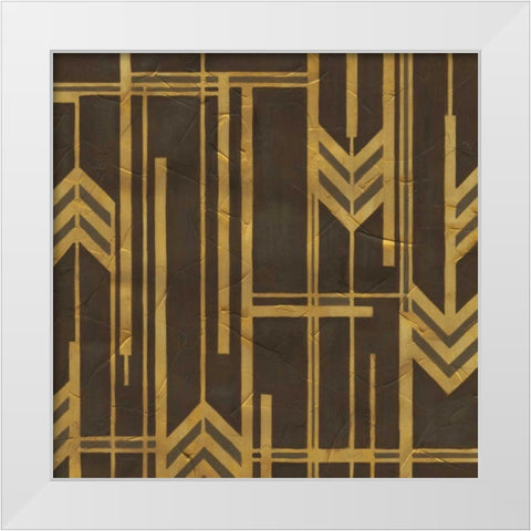 Gilded Deco I White Modern Wood Framed Art Print by Vess, June Erica