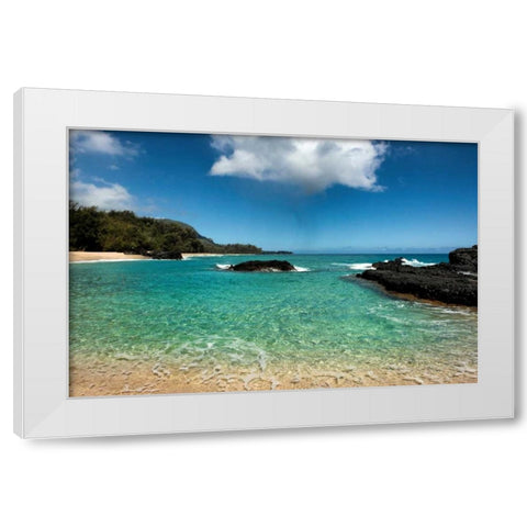 Paradise White Modern Wood Framed Art Print by Head, Danny