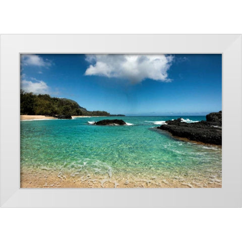 Paradise White Modern Wood Framed Art Print by Head, Danny