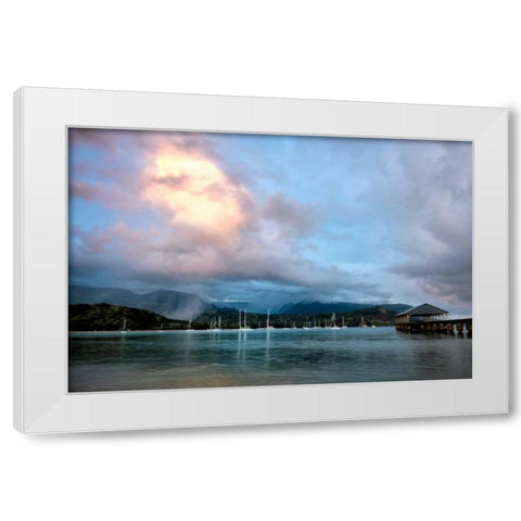 Rains at Hanalei White Modern Wood Framed Art Print by Head, Danny