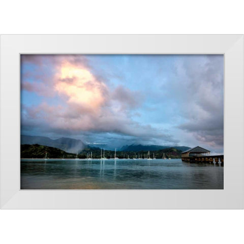 Rains at Hanalei White Modern Wood Framed Art Print by Head, Danny
