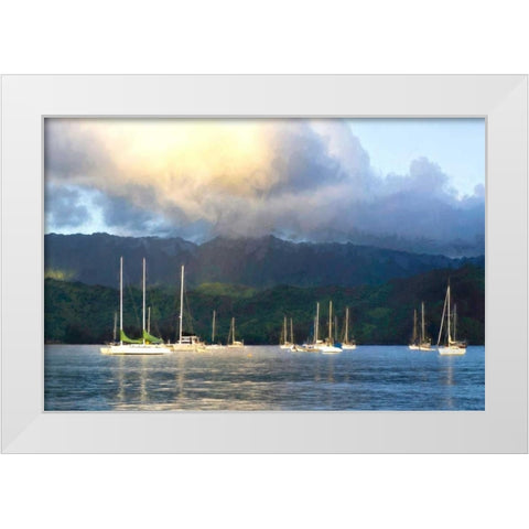 Anchored White Modern Wood Framed Art Print by Head, Danny