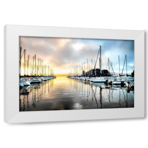 Sleeping Marina White Modern Wood Framed Art Print by Head, Danny