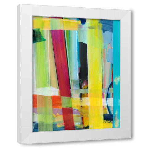 Intersecting Colors II White Modern Wood Framed Art Print by Fuchs, Jodi