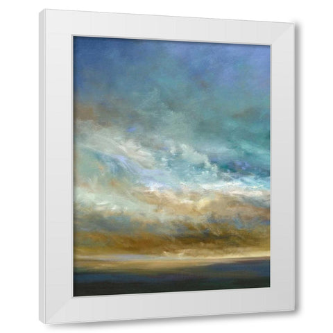 Coastal Clouds Triptych I White Modern Wood Framed Art Print by Finch, Sheila