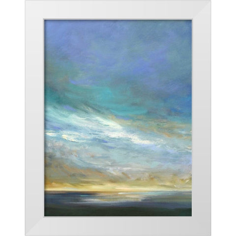 Coastal Clouds Triptych II White Modern Wood Framed Art Print by Finch, Sheila