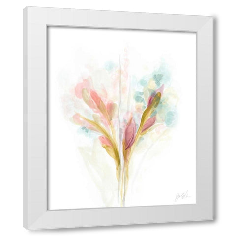 Floral Trace I White Modern Wood Framed Art Print by Vess, June Erica