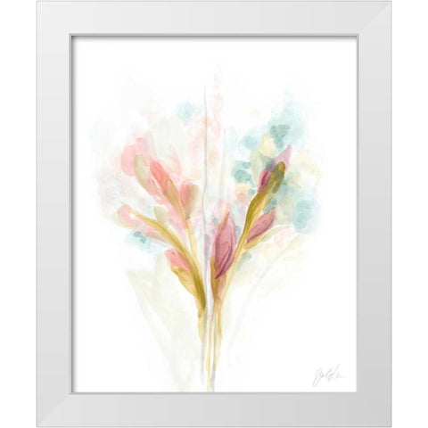 Floral Trace I White Modern Wood Framed Art Print by Vess, June Erica