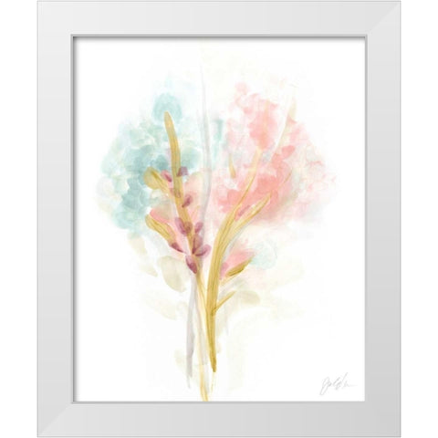 Floral Trace II White Modern Wood Framed Art Print by Vess, June Erica