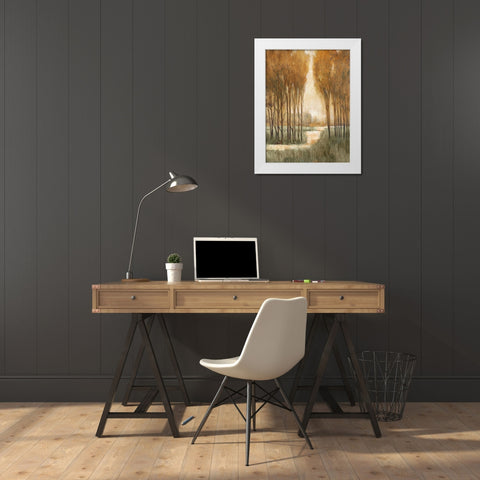 Custom Golden Forest I (ASH) White Modern Wood Framed Art Print by OToole, Tim