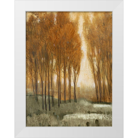 Custom Golden Forest II (ASH) White Modern Wood Framed Art Print by OToole, Tim