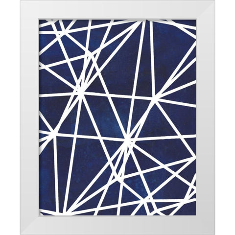 Indigo Pattern I White Modern Wood Framed Art Print by Popp, Grace