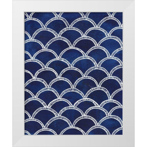 Indigo Pattern II White Modern Wood Framed Art Print by Popp, Grace