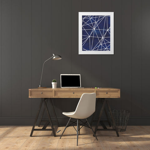 Indigo Pattern V White Modern Wood Framed Art Print by Popp, Grace