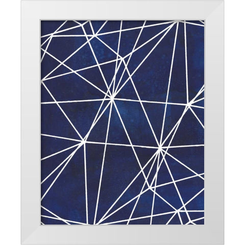 Indigo Pattern V White Modern Wood Framed Art Print by Popp, Grace