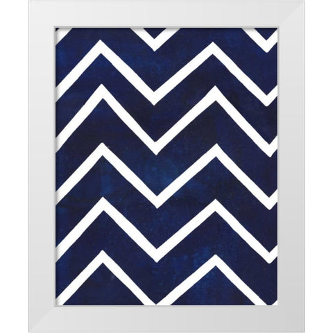 Indigo Pattern VI White Modern Wood Framed Art Print by Popp, Grace