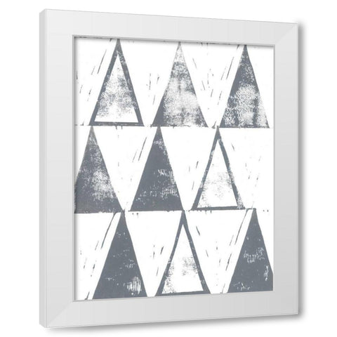 Triangle Block Print I White Modern Wood Framed Art Print by Popp, Grace
