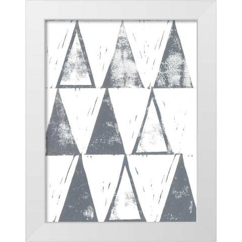 Triangle Block Print I White Modern Wood Framed Art Print by Popp, Grace